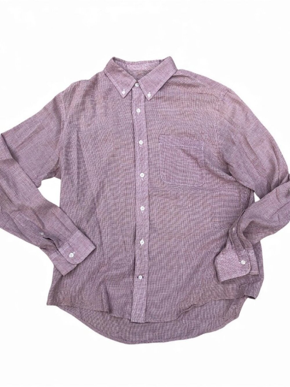 CLUB MONACO Texture Button Down Shirt Men's MEDIUM Standard Fit Red Long Sleeve